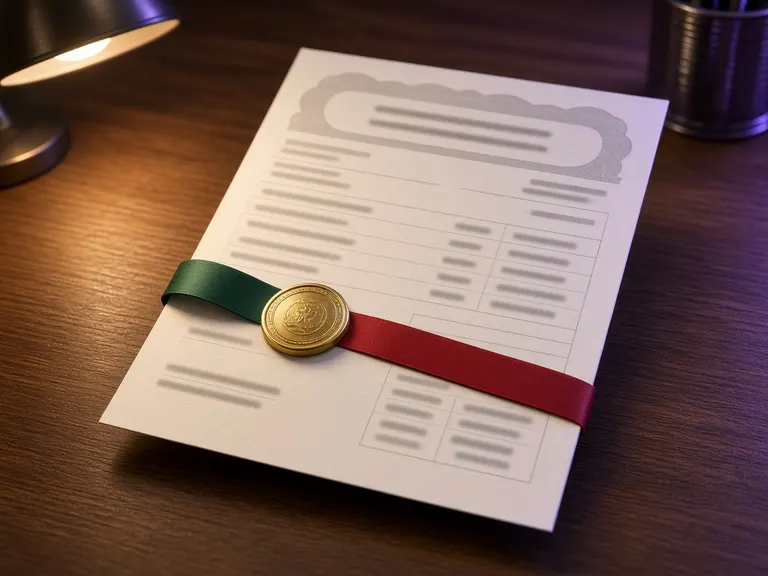 Printed VAT invoice on a desk