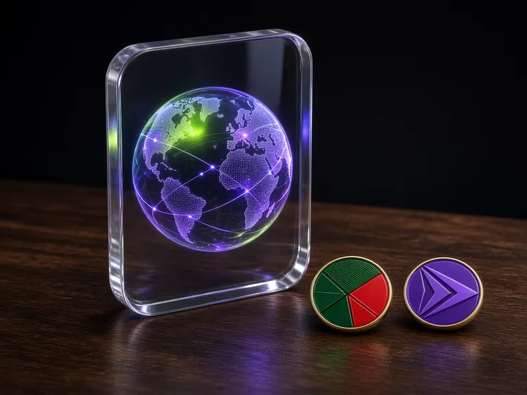Glass identity card representing a domain name